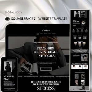 Black Luxury Squarespace Website Coach Digital Product Seller Website Course Creator Page Template  Aesthetic Square Space Template 71