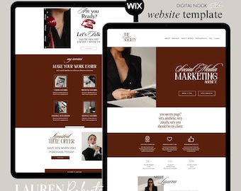 WIX Website Template Coaching Sales Page Luxury Red Aesthetic Service Landing Page Course Creator Business One Page Classic Elegant Web Site