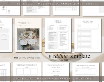 Editable Wedding Planner Checklist: Canva Template with Resell Rights (A4/A5/US Letter) Digital Download