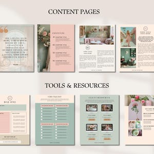 Workbook Template Canva Editable Lead Magnet Coaching Guide Book Course Creator Done for You Pastel Pink eBook Worksheet Digital Download