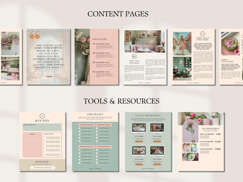 Workbook Template Canva Editable Lead Magnet Coaching Guide Book Course Creator Done for You Pastel Pink eBook Worksheet Digital Download