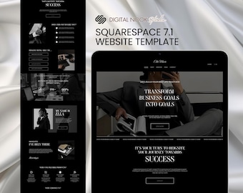 Black Luxury Squarespace Website Coach Digital Product Seller Website Course Creator Page Template  Aesthetic Square Space Template 71