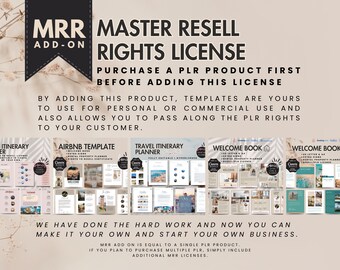 MRR License, Master Resell Rights License Add on, PLR Digital Products, Done For You Template, Resell Rights Products, Commercial Use Canva