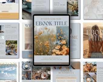Blue Ebook Template Canva Editable Lead Magnet Coaching Guide Book Course Creator Done for You Gold Copper Aesthetic Workbook Worksheet DFY