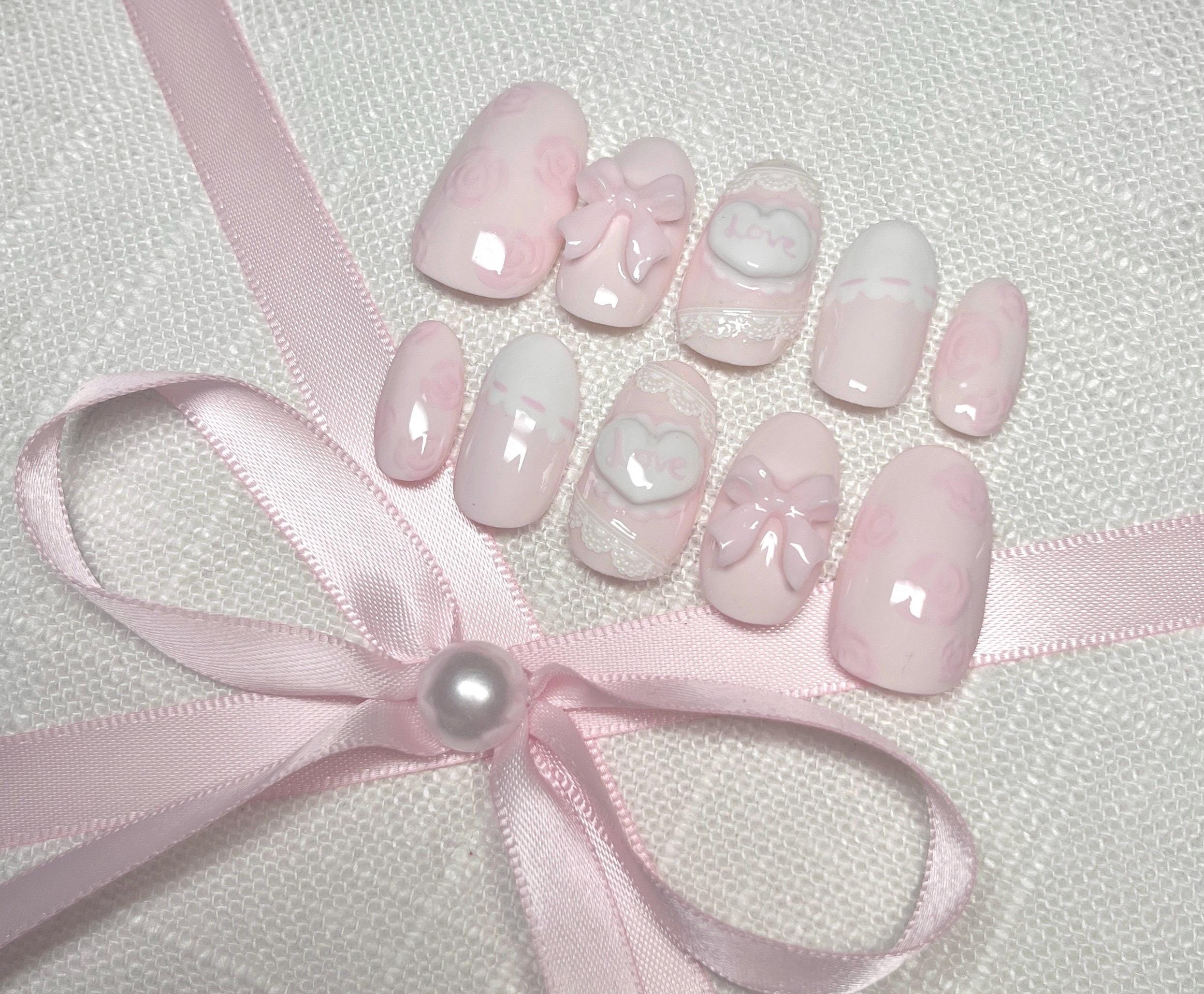 Rosey baby nails!!