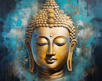 Serene Buddha Painting: Zen Home Decor (Digital Print)