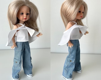 Clothes 2in1 trousers, top for Paola Reina, outfit for doll