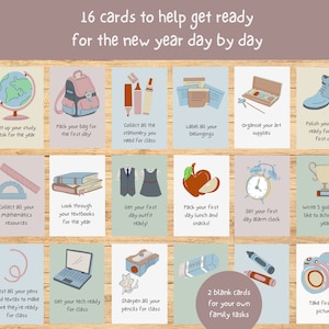 Tarjetas de tareas de preparación para el regreso a clases, Preparación para el primer día de clases, Actividades para niños, Autoorganización para el primer día de clases