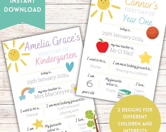First Day of School Photo Sign: Editable Milestone Template (Canva Digital Download)