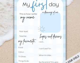 My First Day of Kinder Pre-K Nursery Digital Template Download Printable, Back to School Sign Keepsake Template, Back To School Photo Poster
