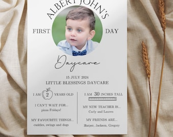 First Day of School Sign: Minimalist Photo Milestone (Canva Template)