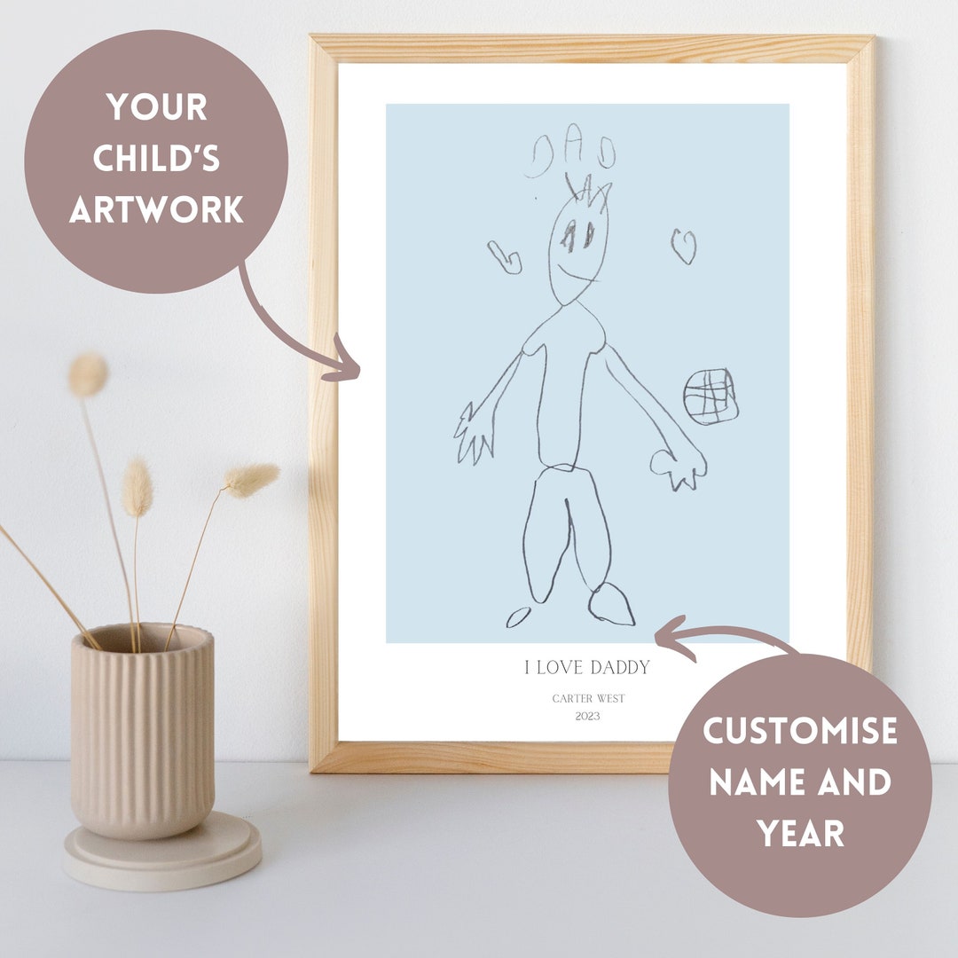 Kids Drawing to Art Turn My Childs Art Into a Digital Print Etsy