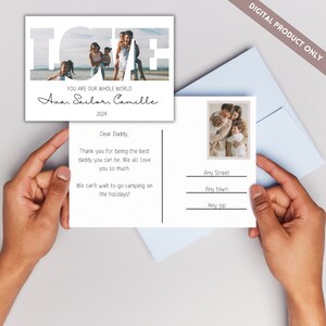Fotocollage Vorlage On Demand Für Muttertag, LIEBE Postkarte Geschenk, Benutzerdefinierte Digitale Fotovorlage, Fotokunst Geschenk Sofortdruck Für Papa