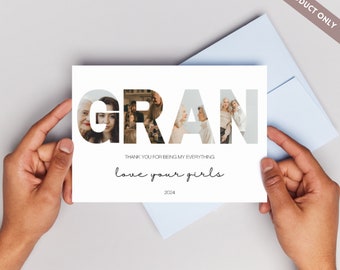 Personalized Grandma Photo Collage Gift: Editable Canva Template (Digital Download)