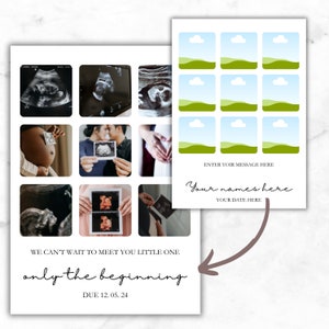 Arte de ultrasonido para baby shower, póster de collage de fotos para el día de la madre, plantilla de Canva para regalo a pedido, decoración de fotos familiares personalizada
