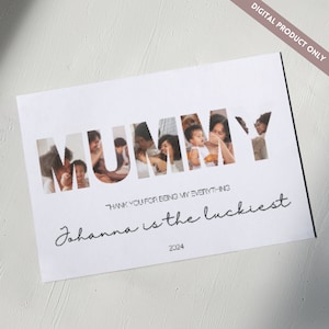Mama Photo Collage Gift, Mummy Photo Frame, Personalized, Mother&#39;s Day Photo Collage, Custom Best Mom Photo Art, Mommy Canva Template