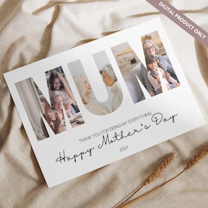 Mother’s Day Photo Art Collage Gift, Mum  Editable On Demand Personal Photo Print Template, Custom Digital Photo Frame Art, Mum Birthday