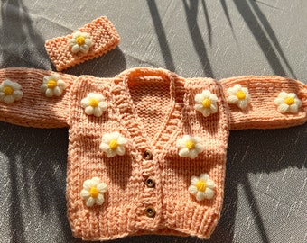 Knitted cardigan for girls, hand knitted sweater, cardigan for children, gift for children