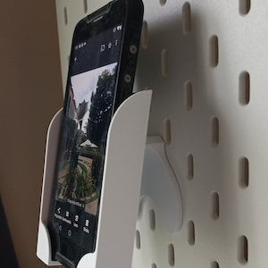 Phone/Mobile holder for Ikea SKADIS Pegboard, UPPSPEL Pegboard, KALLAX Pegboard Door