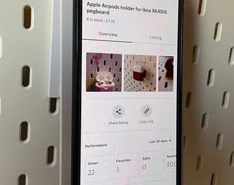 Support de téléphone pour panneau perforé Ikea SKADIS, panneau perforé UPPSPEL