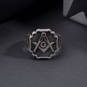 Sterling Silver Masonic Rings, Gifts For Mason Men, Masonic Compass Ring, Eye of Providence Symbol Mason Rings, Unique Gift For Fathers Day