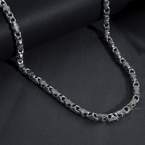 Cross Pattern Chain Necklaces, Oxidized Silver Link Chain Necklace, Cross Necklace For Men, Best Gifts For Men, Unique Gift For Fathers Day
