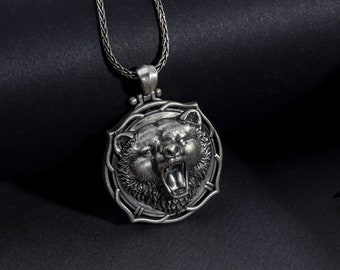【BLACKPURPLE】25SS★ Vintage bear necklace Kalevala Koru, Finland. Vintage Sterling Silver Polar Bear