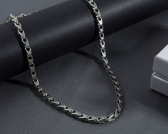 Cross Patterned Link Chain Necklaces, Sterling Silver Chain Necklace For Men, Crucifix Necklace, Men&#39;s Jewelry, Unique Gift For Fathers Day