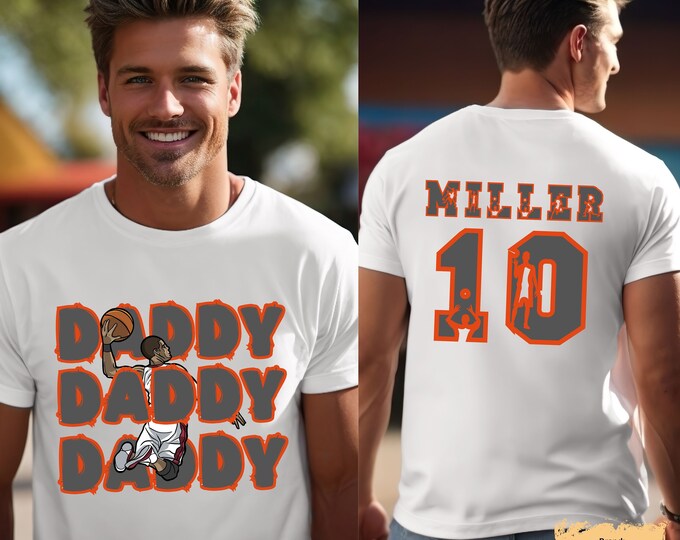 Personalized Basketball Shirt for Daddy, Grandpa or Uncle, Basketball Name and Number Shirt,Gift For Basketball Fan,Custom Basketball Shirt,