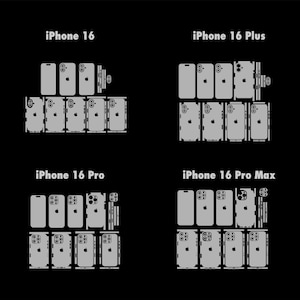 Pacote de modelo de arquivo de corte da série iPhone 16 | Vetor iPhone 16 | Capa para iPhone | EPS | Cricut | Silhueta | Corte a laser