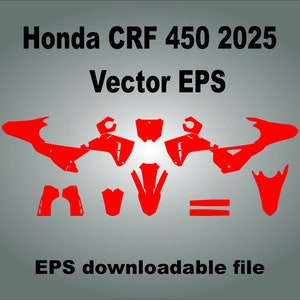 Sjabloon voor Honda CRF 450 2025 Skin Vector | Op maat gesneden sjabloon | Grafische vector-eps motorcross