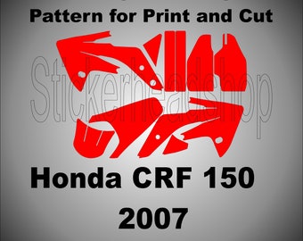Honda CRF 150 2007 Skinn Vektorgrafik: Klar att skära mall