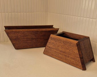 Maceta para interior o exterior de madera Merbau grande