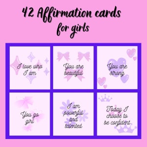 Druckbare Affirmationskarten für Mädchen, Positives Denken, Selbstliebetherapie, Dankbarkeitskarten, Geschenke für Sie