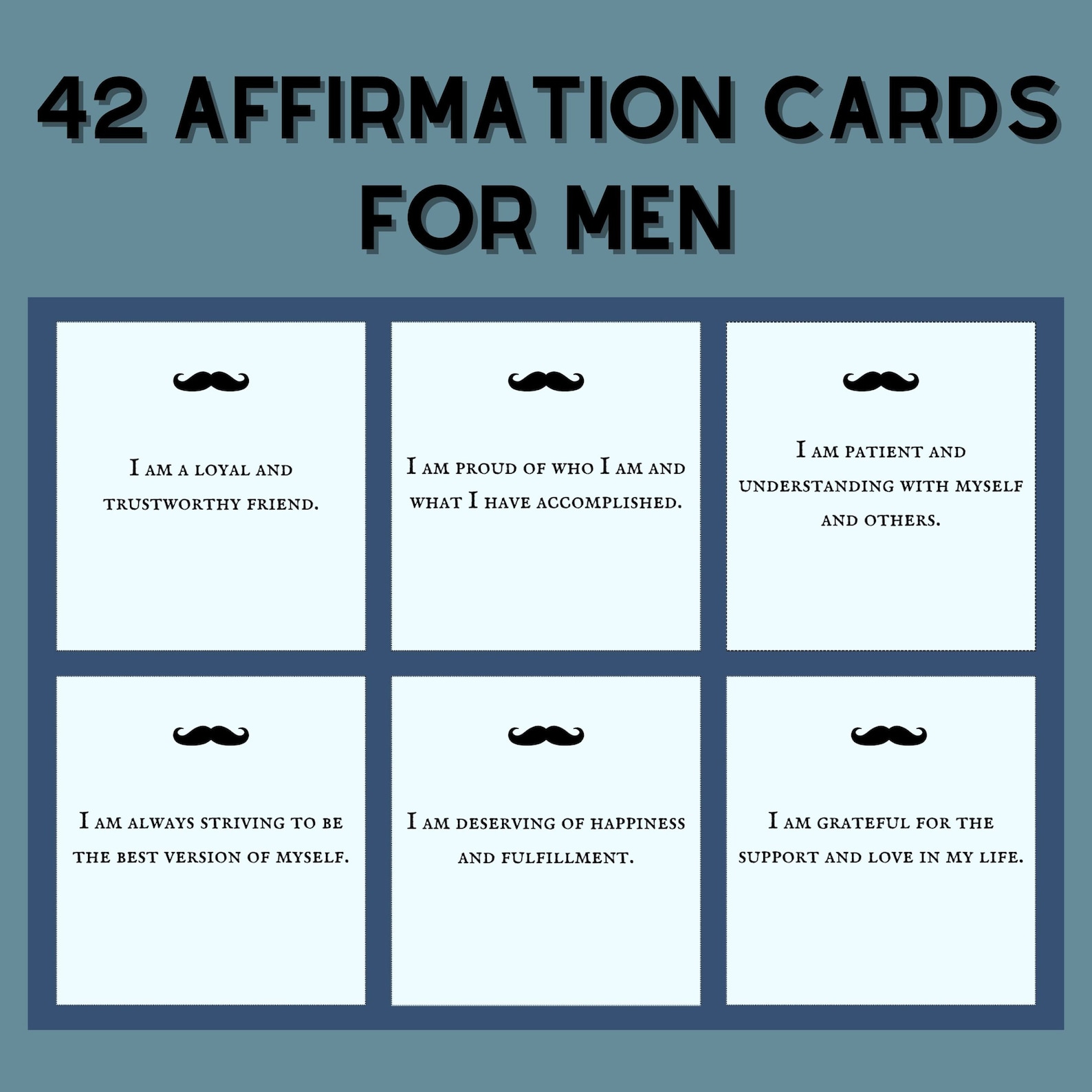 Affirmation Cards for Men, Mental Health Cards for Him, Encouraging ...
