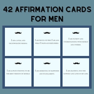 Cartões de afirmação para homens, cartões de saúde mental para ele, presente encorajador para homens, pensamento positivo para homens, presentes para homens
