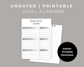 Quarterly Goal Log, Productivity Planner, Vision Board, Goal Tracker, Unique Planner, Personalized Planner, Goal Log, Weekly Goals, planner.