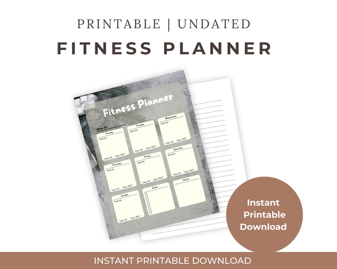 Funny Fitness Planner, Printable Fitness Planner, Exercise Log, Fitness ...
