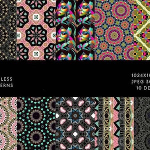 Ese Seamless Patterns Bundle,  digital paper pack. Patterns Spring background bundle printable