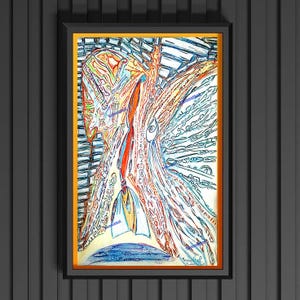 Póster digital Dimensión del agua Ilustración acuática espiritual Arte visionario