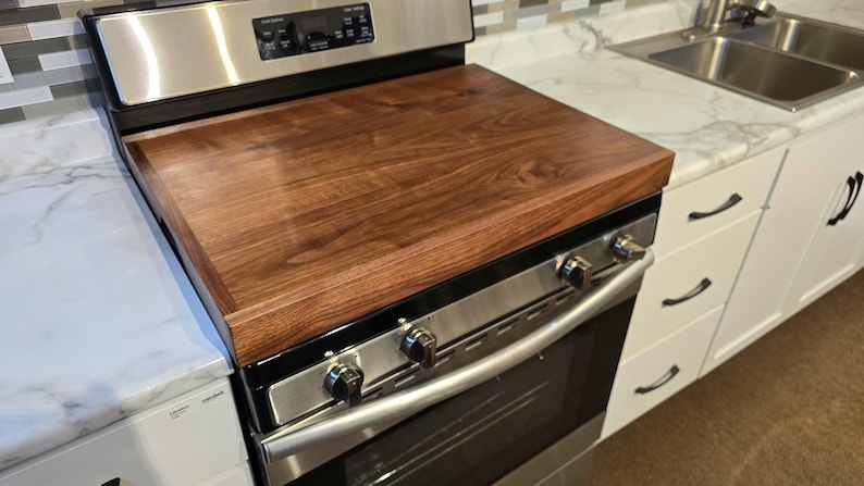 American Black Walnut Stove Cover - 30x22 Open Back
