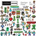Video Game SVG-PNG-PDF Layers Files -Minecrafting-Stickers