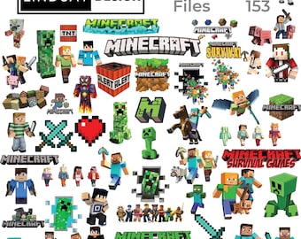 Video Game SVG-PNG-PDF Layers Files -Minecrafting-Stickers