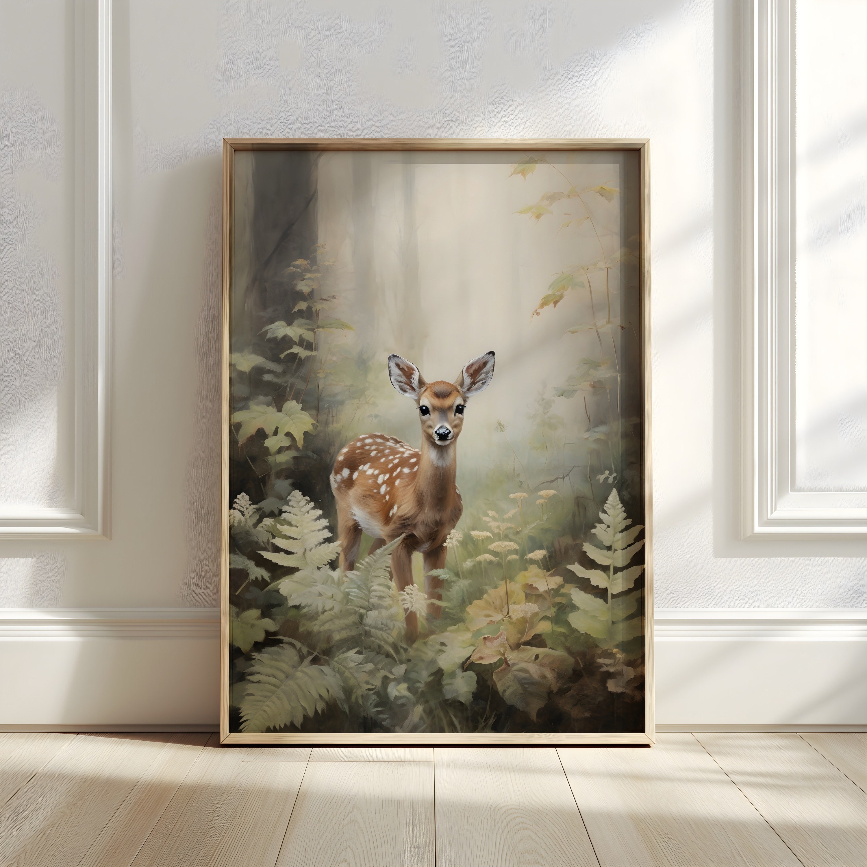 ヴィンテージサファリ保育園用ウォールアート6枚セット 油絵プリント