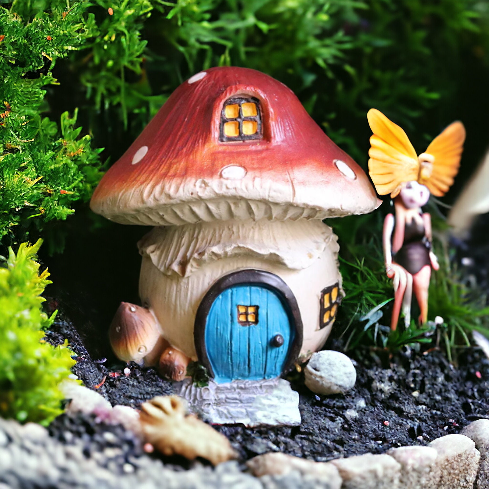 10pcs Fée Jardin Miniatures Mini Champignon Jardin Décoration Résine  Champignon Artisanat Miniature Fée Figurines Manualidades