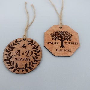 Wooden Christmas Favors, Personalized Christmas Name Tags, Bulk Custom Chritsmas Gifts