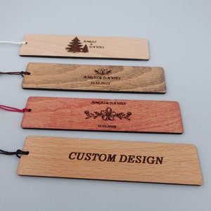 Bookmarks Christmas Favors, Custom Wooden Bookmarks in Bulk, Bookmarks With Tassels