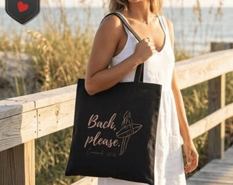 Ballet Dancer Tote Bag, Bach Please Music Pun Accessory, Soft Glam Canvas Carryall