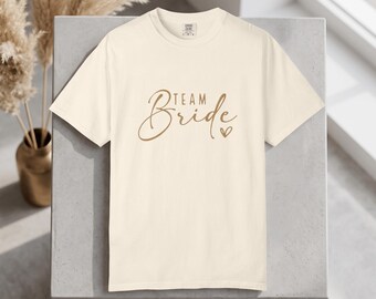 Team Bride Script T-Shirt, Soft Glam Bachelorette Party Tee