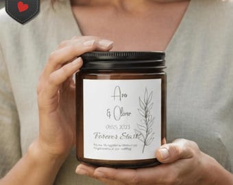 Personalized Botanical Name Candle Set with Matches and Wick Trimmer, Soft Glam Farmhouse Style